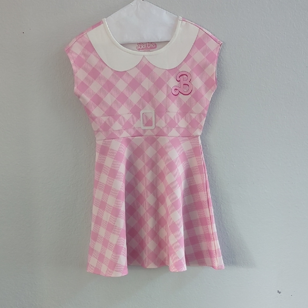 Barbie Pink Plaid Kids Dress